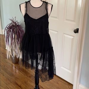 Black lace hi Lo shirt